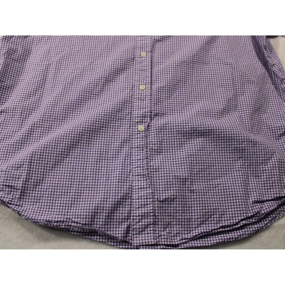 Polo Ralph Lauren Purple Gingham Check Men’s Shirt XXL Green Pony Dress Shirt - Picture 3 of 12